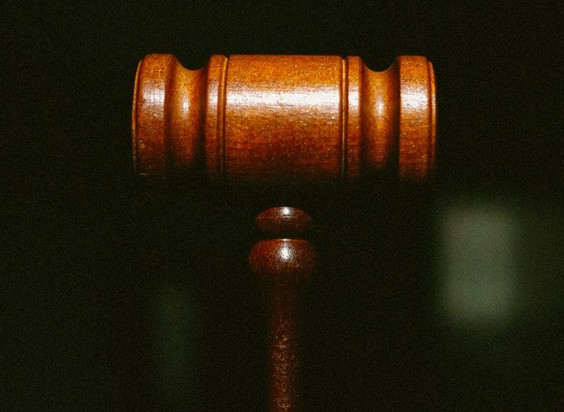 Dark courtroom gavel